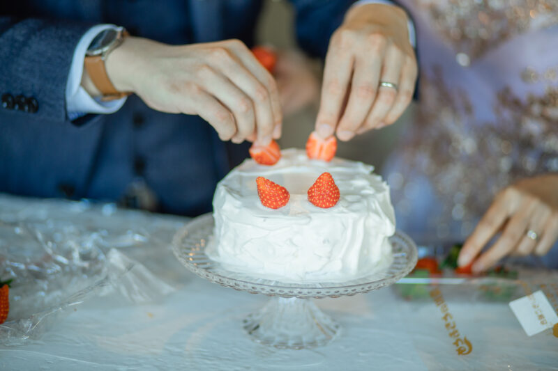 いちごケーキ・手作り・新郎新婦