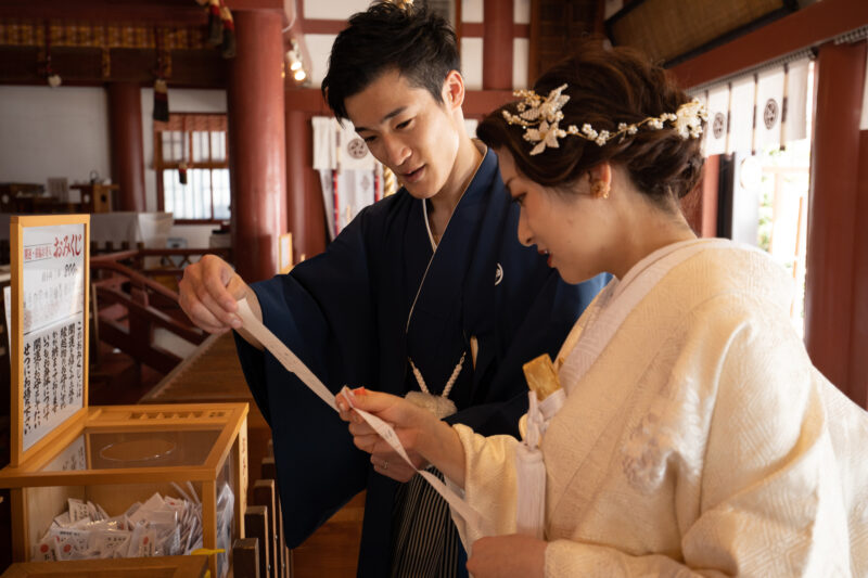 神社での和装ロケーションフォトウェディング