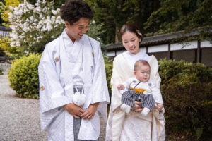 富山県射水市にあるウエディングフォトスタジオシャトンで行った親子で撮影するファミリーフォトウェディング