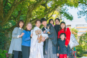 富山県射水市にあるウエディングフォトスタジオシャトンで行った親子で撮影するファミリーフォトウエディング