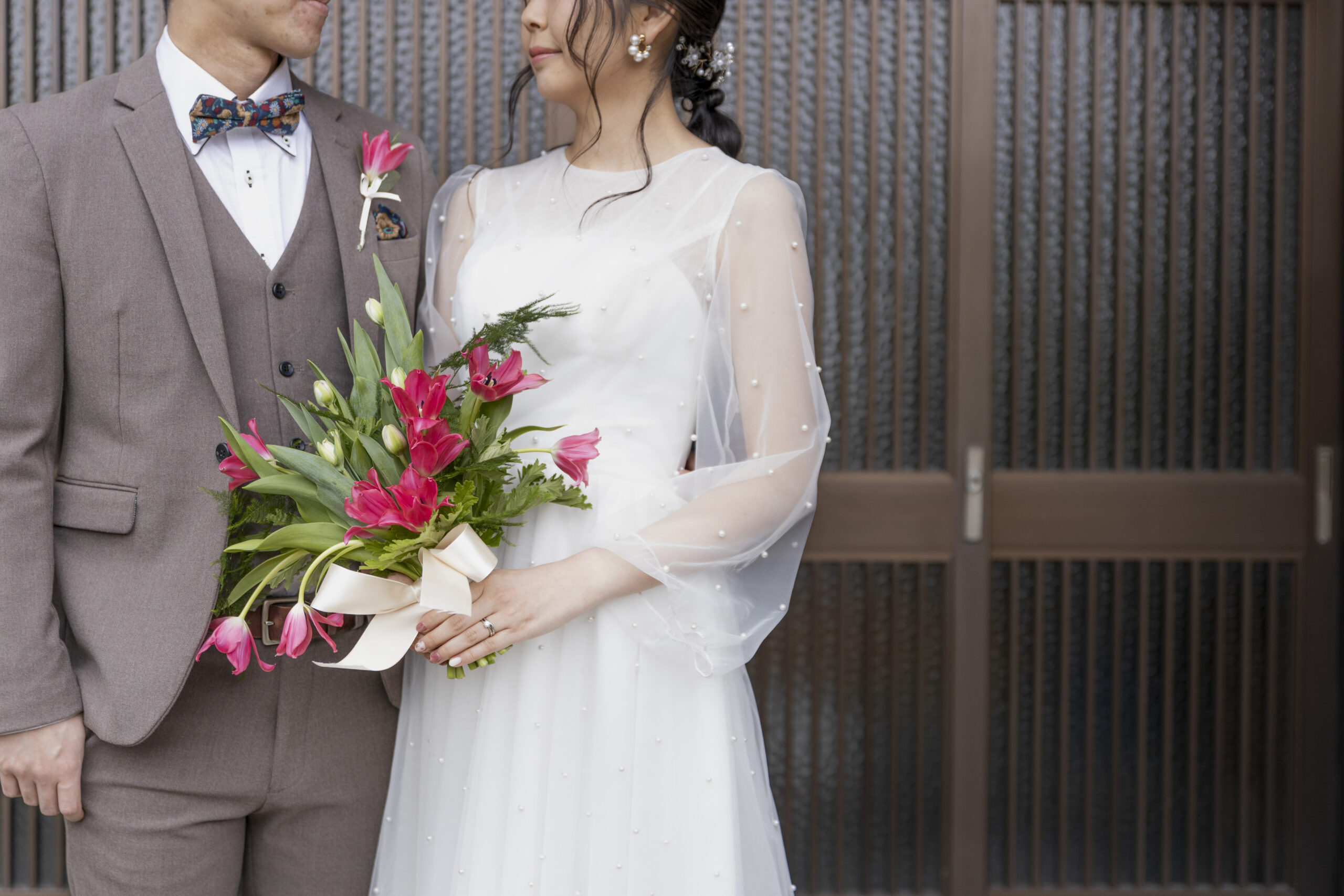 富山県射水市にあるウエディングフォトスタジオシャトンで行った新郎新婦のフォトウエディング