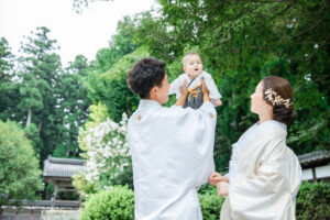 富山県射水市にあるウエディングフォトスタジオシャトンで行った親子で撮影するファミリーフォトウエディング