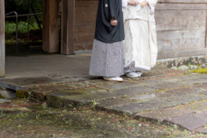 富山県射水市にあるウエディングフォトスタジオシャトンで行った新郎新婦が和装フォトウェディングでフォトウェディング