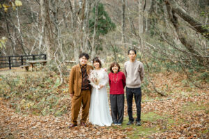 富山県射水市にあるウエディングフォトスタジオシャトンで行った家族で撮影するファミリーフォトウェディング